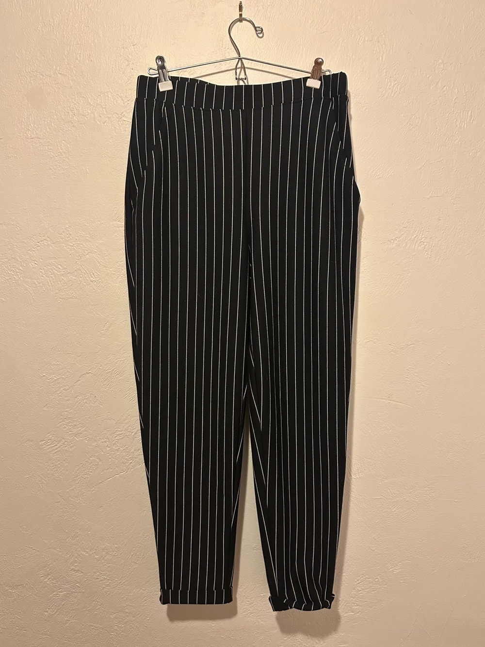 Black & White Pinstripe Trousers